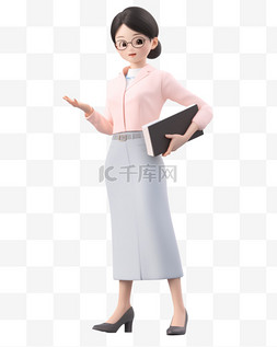 (23)图片_3D立体卡通人物形象女老师女教师2