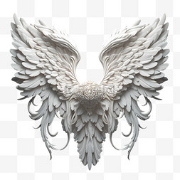 翅膀白色羽毛免扣元素装饰素材
