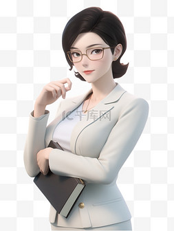 白领图片_3d人物职业女性老师白领免扣素材