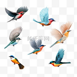 艺术鸟类图片_鸟类3d动物免扣元素装饰素材