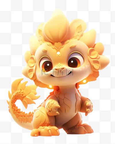 龙年形象·3D金色龙宝宝