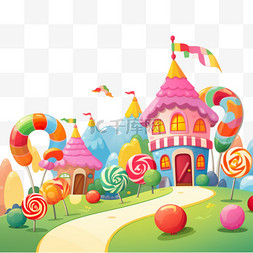 糖果彩虹糖图片_平面风格的美味糖果地背景