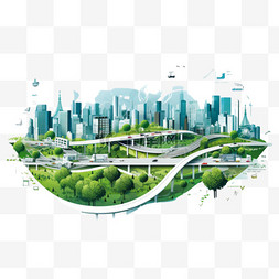 商务中心海报图片_Megapolis基础设施元素布局信息图海