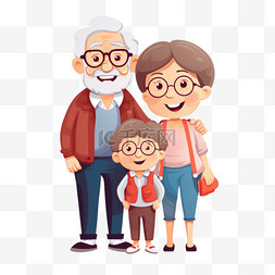 老人保健图片_国际祖父母日插图动画片