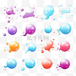社交网络科技图片_Messenger应用程序的一组不同的气泡