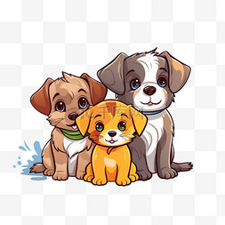 卡通狗贵宾犬图片_可爱的宠物插图