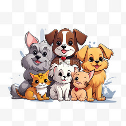 动物可爱的小狗图片_可爱的宠物插图