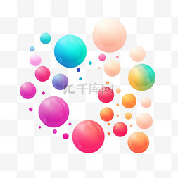 球体几何图片_生动的渐变球体。极简主义的多彩