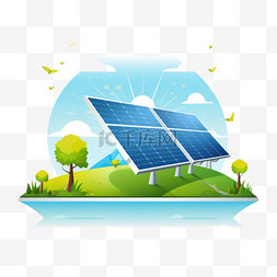 编辑素材图片_太阳能海报模板矢量环境技术