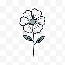 手绘花朵插图图片_手绘平面设计简单的花卉轮廓