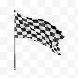 锦标赛赛图片_白色背景的3D黑白旗帜