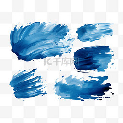 创意彩绘油漆图片_蓝色油漆污迹纹理矢量画笔笔划创