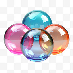 亮气泡图片_抽象的玻璃色球。球亮透明，气泡