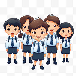 校服图片_穿着校服的孩子们在学校