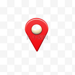 定位地图针图片_带有红针位置标签的3D地图图标