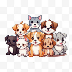 宠物详情页模板图片_可爱的宠物插图