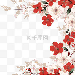 沙龙邀请卡图片_带花的日本婚礼请柬