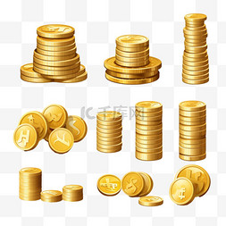 货币硬币图片_一套货币和硬币元素