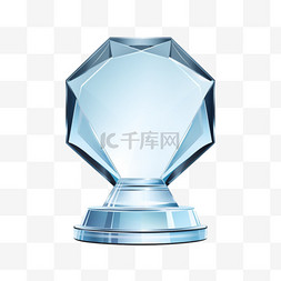 玻璃框素材图片_玻璃盾牌、逼真奖奖杯、证书