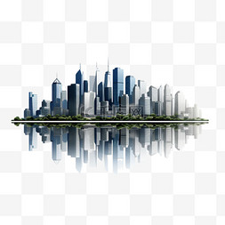 现代大城市摩天大楼全景