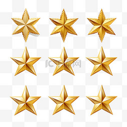 星形奖牌图片_一套用于游戏排名的金星形状