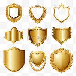 徽章复古图片_收集金色徽章、标签、桂冠、盾牌