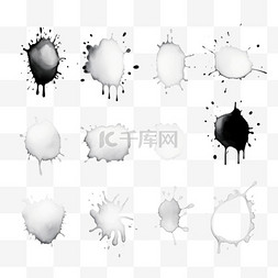 油污纹理图片_一套白色墨水渍。