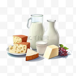 早餐混合麦片图片_牛奶矿物质和维生素插图