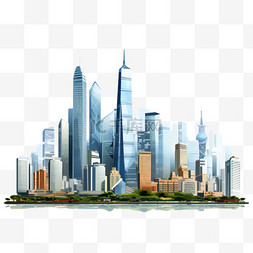 迪拜摩天大楼图片_现代大城市摩天大楼全景