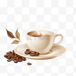 咖啡豆纹理图片_咖啡海报，背景为质感逼真的白色