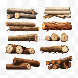 伐木图片_各种原木和树干平面图片集