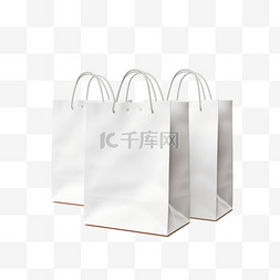 包装盒模板图片_白色购物袋