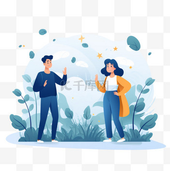 问答人物插图设计素材-问答人物插图模板设计-海报图片下载-千库网