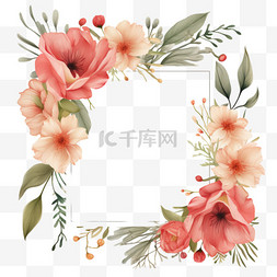 婚纱影楼模板图片_带鲜花的婚礼邀请函模板