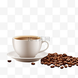 咖啡传单图片_咖啡海报，背景为质感逼真的白色