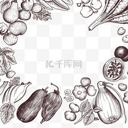 健康食品背景图片_手绘素描健康食品背景