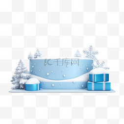 蓝色小雪花图片_冬品领奖台上的背景是漂移、雪花