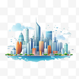 繁华城市图片_城市天际线概念插图
