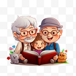 国际老年图片_国际祖父母日插图动画片
