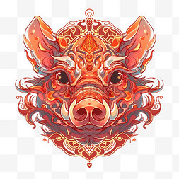 中国背景图图片_十二生肖猪矢量图手绘元素