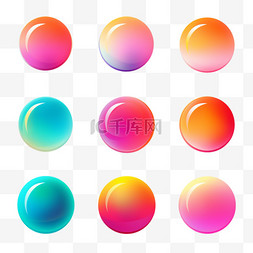 圆形多彩图片_生动的渐变球体。极简主义的多彩
