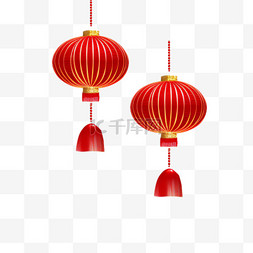 鎏金红灯笼立体质感春节新年装饰