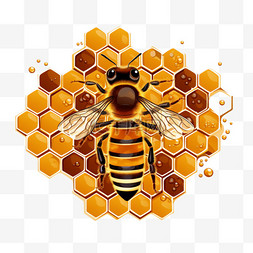 蜂巢立体图片_蜂巢蜜蜂元素立体免扣图案
