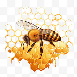 蜂巢立体图片_蜂巢数字艺术蜜蜂元素立体免扣图