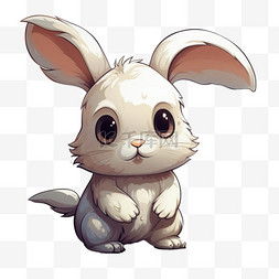 手绘月兔图片_中秋节可爱兔子白色手绘月兔插画