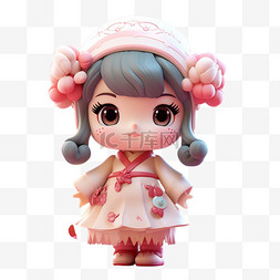 中秋节古风人物传统3D风女孩可爱