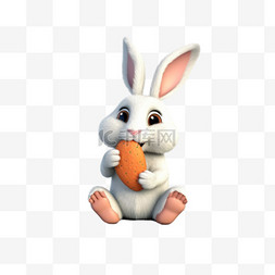 月兔插画图片_中秋节可爱兔子手绘白色可爱月兔