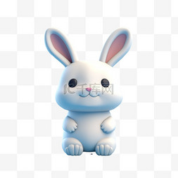 手绘月兔图片_中秋节可爱兔子中秋白色兔兔手绘