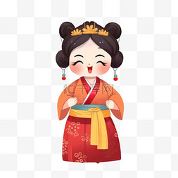 中秋节古风人物传统可爱国潮女孩