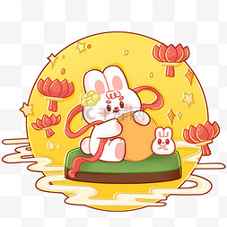 中秋节月饼节图片_喜迎中秋月饼兔子